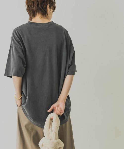 R JUBILEE（アールジュビリー）の「R JUBILEE　Tuck Printed T-shirts（Tシャツ/カットソー・レディース・チャコールグレー/カーキ・MEDIUM）」の7枚目の写真