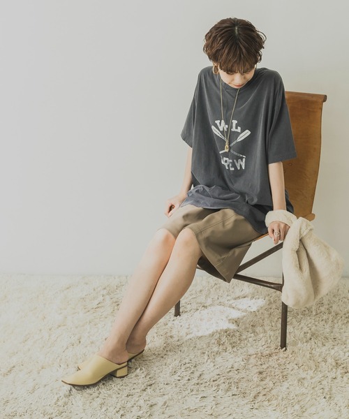 R JUBILEE（アールジュビリー）の「R JUBILEE　Tuck Printed T-shirts（Tシャツ/カットソー・レディース・チャコールグレー/カーキ・MEDIUM）」の9枚目の写真