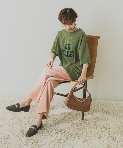 R JUBILEE（アールジュビリー）の「R JUBILEE　Tuck Printed T-shirts（Tシャツ/カットソー・レディース・チャコールグレー/カーキ・MEDIUM）」の13枚目の写真