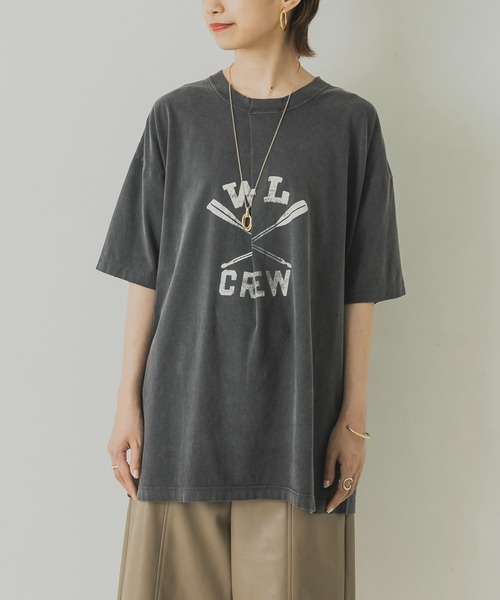 R JUBILEE（アールジュビリー）の「R JUBILEE　Tuck Printed T-shirts（Tシャツ/カットソー・レディース・チャコールグレー/カーキ・MEDIUM）」の14枚目の写真