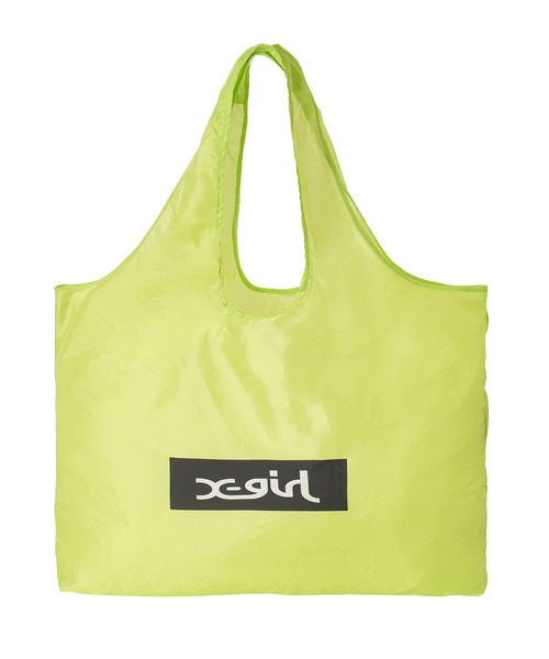 X-girl（エックスガール）の「REUSABLE BAG（エコバッグ/サブバッグ・レディース・ホワイト/ベージュ/ライトグリーン・ONE SIZE）」の4枚目の写真