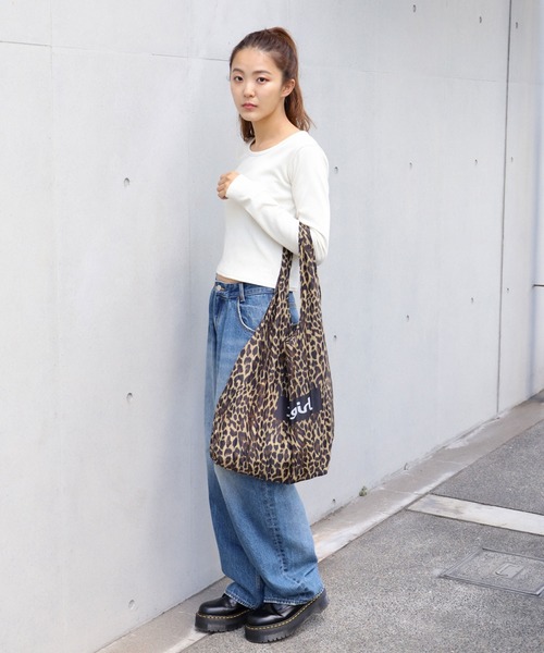 X-girl（エックスガール）の「REUSABLE BAG（エコバッグ/サブバッグ・レディース・ホワイト/ベージュ/ライトグリーン・ONE SIZE）」の11枚目の写真