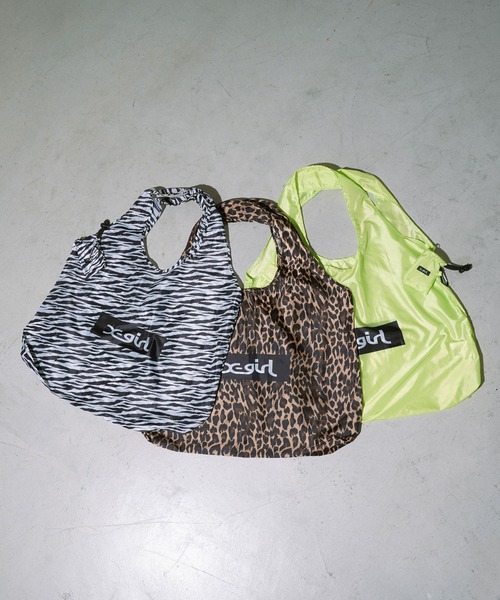 X-girl（エックスガール）の「REUSABLE BAG（エコバッグ/サブバッグ・レディース・ホワイト/ベージュ/ライトグリーン・ONE SIZE）」の5枚目の写真
