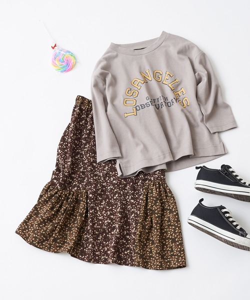 CIAOPANIC TYPY（チャオパニックティピー）の「【KIDS】レトロフラワーパッチワークスカート（スカート・キッズ・ブラック/ブラウン・SMALL/LARGE/X-LARGE/XX-LARGE/MEDIUM）」の3枚目の写真