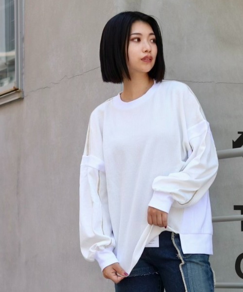 AULA AILA（アウラアイラ）の「【別注】AULA AILA/アウラアイラ/サーマルロングスリーブTシャツ（Tシャツ/カットソー・レディース・ホワイト/レッド・0）」の9枚目の写真