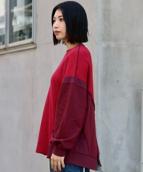 AULA AILA（アウラアイラ）の「【別注】AULA AILA/アウラアイラ/サーマルロングスリーブTシャツ（Tシャツ/カットソー・レディース・ホワイト/レッド・0）」の6枚目の写真