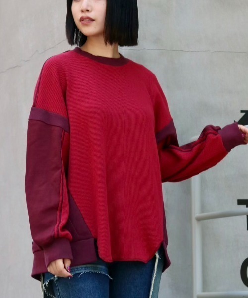 AULA AILA（アウラアイラ）の「【別注】AULA AILA/アウラアイラ/サーマルロングスリーブTシャツ（Tシャツ/カットソー・レディース・ホワイト/レッド・0）」の13枚目の写真