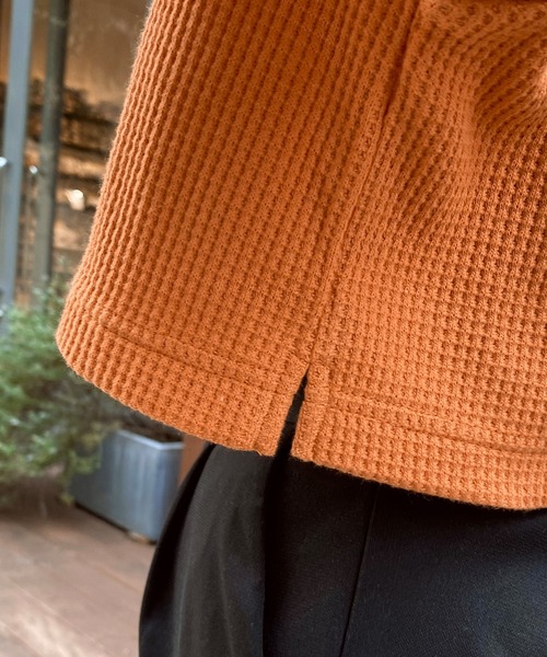 mimi toujours（ミミトゥジュール）の「カーディガン ワッフル ワンマイル omom×mimi toujours（カーディガン/ボレロ・レディース・アイボリー/グレイッシュベージュ/オレンジ・M）」の15枚目の写真