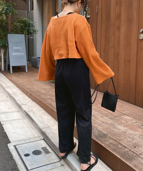 mimi toujours（ミミトゥジュール）の「カーディガン ワッフル ワンマイル omom×mimi toujours（カーディガン/ボレロ・レディース・アイボリー/グレイッシュベージュ/オレンジ・M）」の18枚目の写真