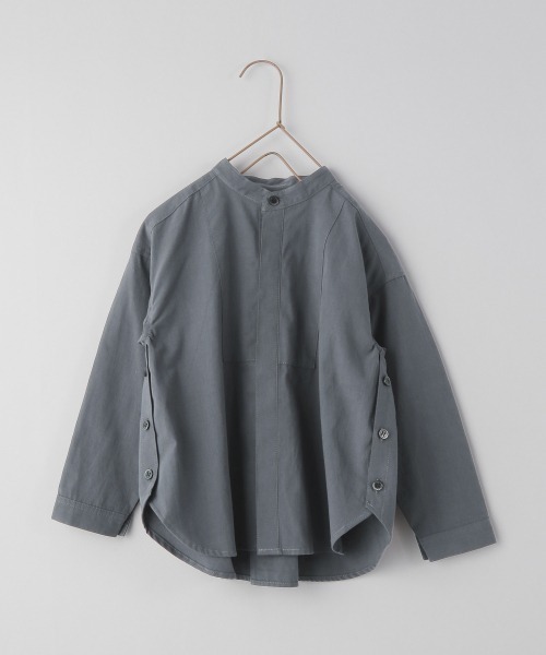 LOWRYS FARM(ローリーズファーム)の「サイドボタンスタンドシャツ 219158(シャツ/ブラウス・キッズ・ホワイト/グレー/グリーン・110cm/120cm/130cm)」の3枚目の写真