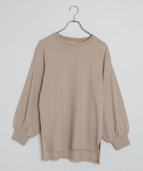 WEGO（ウィゴー）の「WEGO/ボリュームギャザースリーブロンT（Tシャツ/カットソー・レディース・ホワイト/ブラック/サックスブルー/ライトベージュ・FREE）」の10枚目の写真