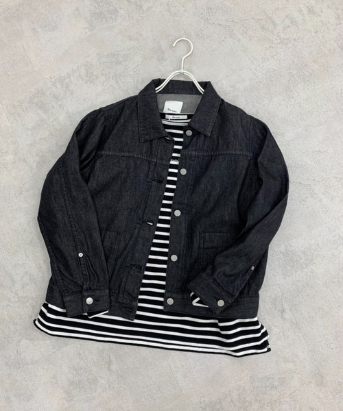 PUAL CE CIN(ピュアルセシン)の「【Du noir】JAPAN MADE デニムジャケット(デニムジャケット・レディース・ブラック/インディゴブルー・FREE)」の4枚目の写真