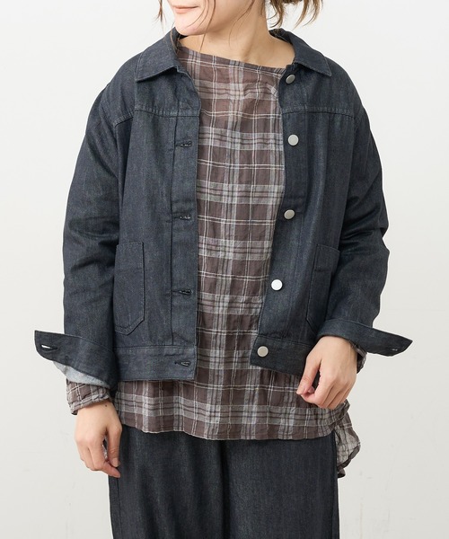 PUAL CE CIN(ピュアルセシン)の「【Du noir】JAPAN MADE デニムジャケット(デニムジャケット・レディース・ブラック/インディゴブルー・FREE)」の10枚目の写真