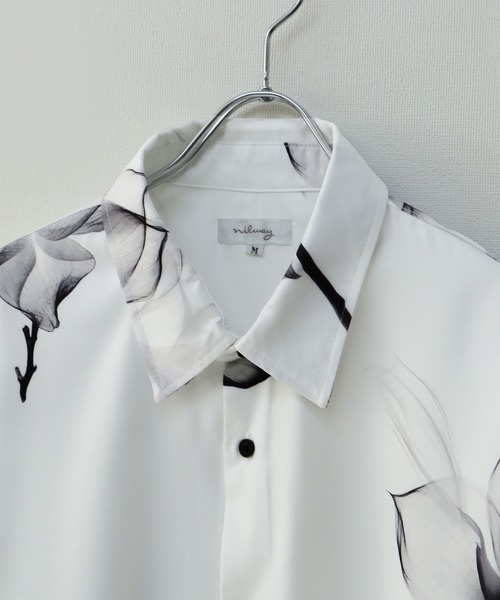 【セール】総柄トロミ長袖オーバーサイズシャツ/柄シャツ（シャツ/ブラウス）｜Nilway（ニルウェイ）