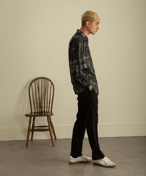 【セール】総柄トロミ長袖オーバーサイズシャツ/柄シャツ（シャツ/ブラウス）｜Nilway（ニルウェイ）