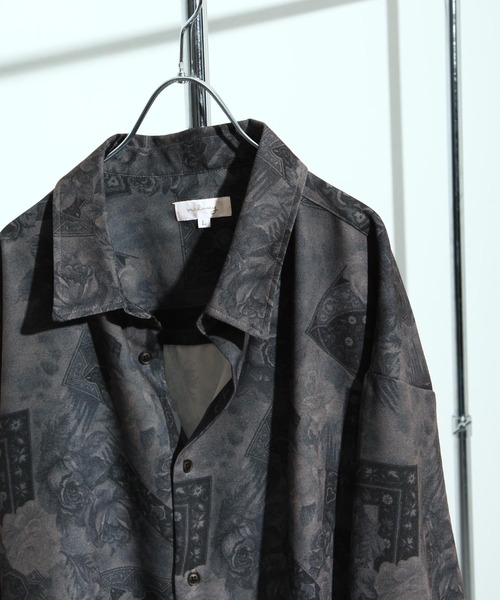 【セール】総柄トロミ長袖オーバーサイズシャツ/柄シャツ（シャツ/ブラウス）｜Nilway（ニルウェイ）