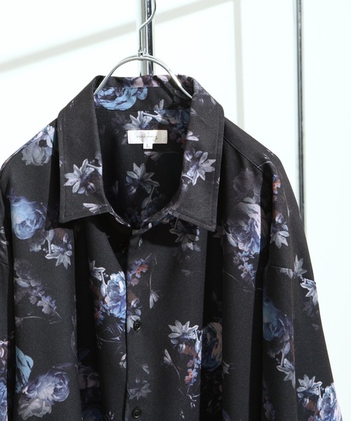 【セール】総柄トロミ長袖オーバーサイズシャツ/柄シャツ（シャツ/ブラウス）｜Nilway（ニルウェイ）