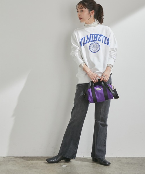 Champion（チャンピオン）の「【Champion】人気のカレッジロゴ。クルーネックスウェットシャツ（スウェット・レディース・グレー/ブラック/ホワイト・M/L）」の7枚目の写真