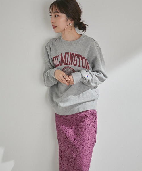 Champion（チャンピオン）の「【Champion】人気のカレッジロゴ。クルーネックスウェットシャツ（スウェット・レディース・グレー/ブラック/ホワイト・M/L）」の10枚目の写真