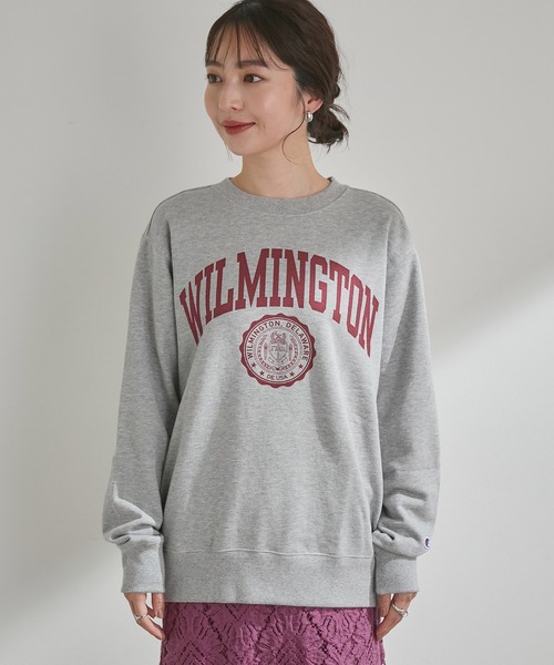 Champion（チャンピオン）の「【Champion】人気のカレッジロゴ。クルーネックスウェットシャツ（スウェット・レディース・グレー/ブラック/ホワイト・M/L）」の12枚目の写真