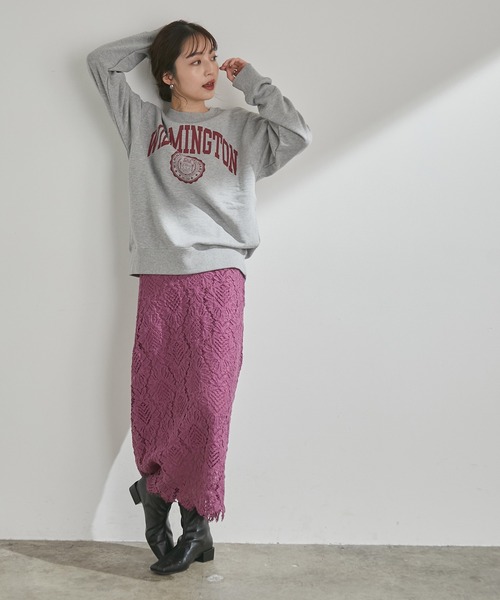 Champion（チャンピオン）の「【Champion】人気のカレッジロゴ。クルーネックスウェットシャツ（スウェット・レディース・グレー/ブラック/ホワイト・M/L）」の21枚目の写真