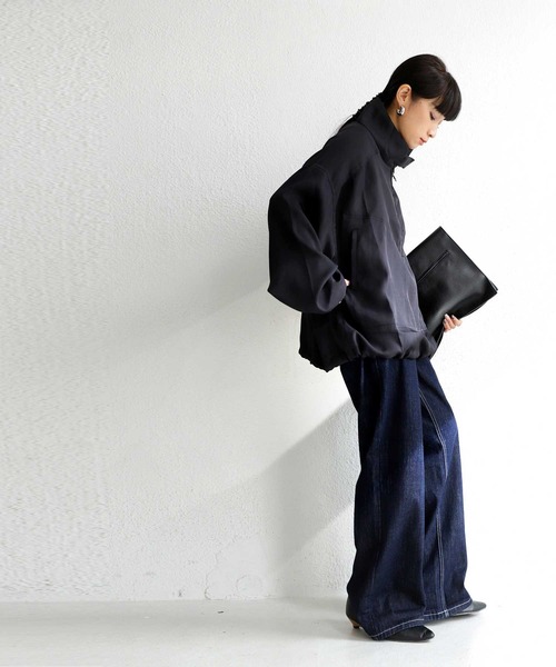 antiqua（アンティカ）の「ハーフジッププルオーバー（ブルゾン・レディース・ブラック・FREE）」の4枚目の写真