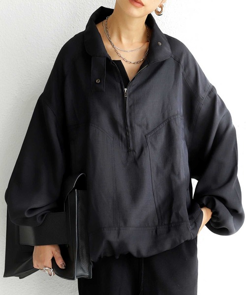 antiqua（アンティカ）の「ハーフジッププルオーバー（ブルゾン・レディース・ブラック・FREE）」の5枚目の写真