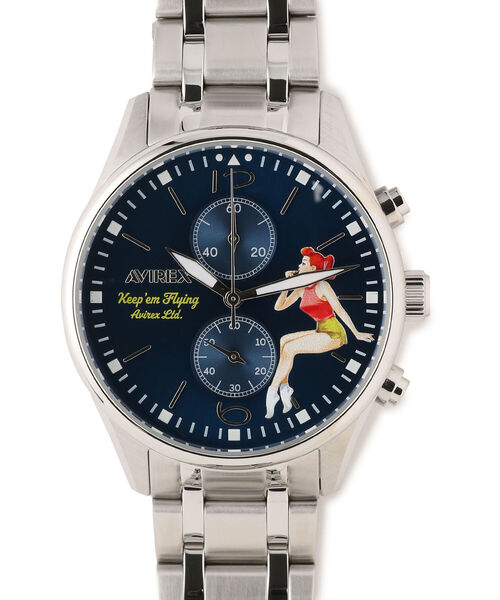 AVIREX（アヴィレックス）の「ピンナップガール 時計 ブリーフィングタイム / PINUP GIRL WATCH Briefing Time（アナログ腕時計・メンズ・オフホワイト/ブルー/ブラック系その他・FREE）」の3枚目の写真