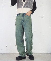 【2サイズ展開】ケミカル加工・オーバーダイストレートデニム【web限定アイテム・Sサイズあり】