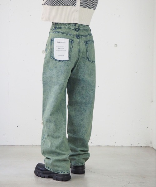 tiptop（ティップトップ）の「【2サイズ展開】ケミカル加工・オーバーダイストレートデニム【web限定アイテム・Sサイズあり】（デニムパンツ・レディース・ブラック/パープル/サックスブルー/グリーン・S/M）」の14枚目の写真