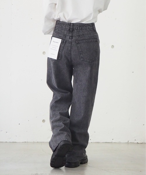 tiptop（ティップトップ）の「【2サイズ展開】ケミカル加工・オーバーダイストレートデニム【web限定アイテム・Sサイズあり】（デニムパンツ・レディース・ブラック/パープル/サックスブルー/グリーン・S/M）」の9枚目の写真