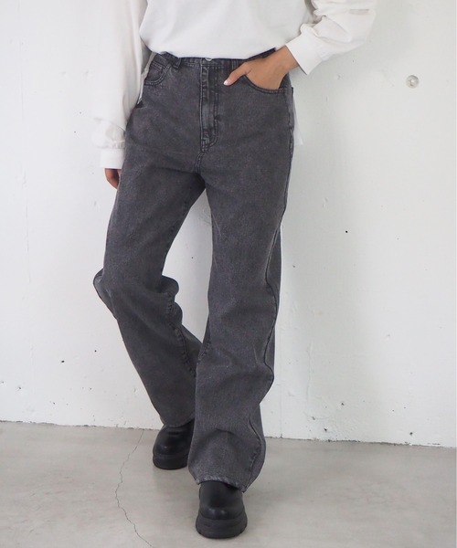 tiptop（ティップトップ）の「【2サイズ展開】ケミカル加工・オーバーダイストレートデニム【web限定アイテム・Sサイズあり】（デニムパンツ・レディース・ブラック/パープル/サックスブルー/グリーン・S/M）」の13枚目の写真