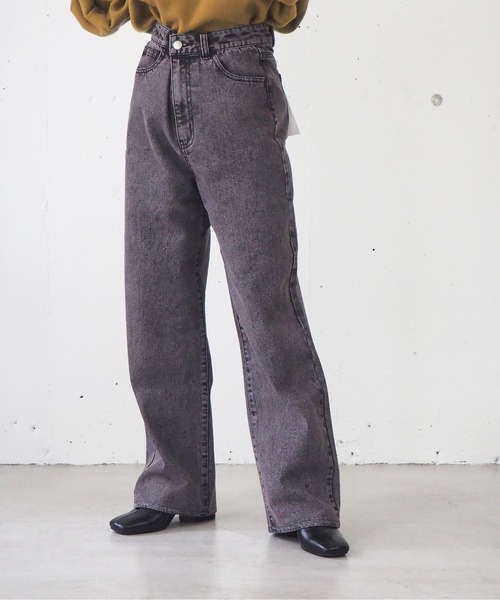tiptop（ティップトップ）の「【2サイズ展開】ケミカル加工・オーバーダイストレートデニム【web限定アイテム・Sサイズあり】（デニムパンツ・レディース・ブラック/パープル/サックスブルー/グリーン・S/M）」の18枚目の写真