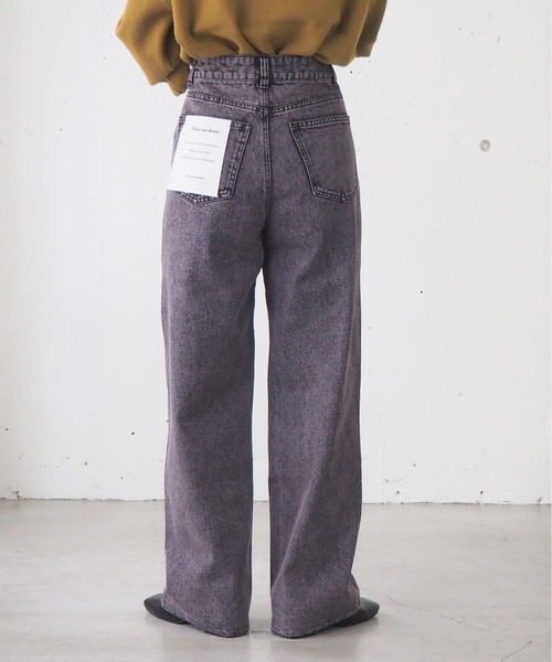 tiptop（ティップトップ）の「【2サイズ展開】ケミカル加工・オーバーダイストレートデニム【web限定アイテム・Sサイズあり】（デニムパンツ・レディース・ブラック/パープル/サックスブルー/グリーン・S/M）」の8枚目の写真