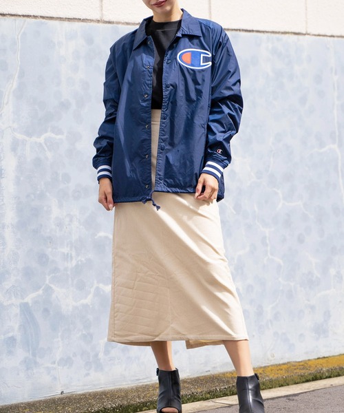 Champion(チャンピオン)の「【T18】【Champion/チャンピオン】 SATIN COACHES JACKET-SOLID(ミリタリージャケット・レディース・ブラック/ネイビー・SMALL/MEDIUM/LARGE)」の6枚目の写真