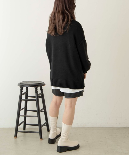 WEGO(ウィゴー)の「WEGO/ビックシルエットタートルセーター(ニット/セーター・レディース・ブラック/オフホワイト/ブラウン/杢グレー/ブルー・FREE)」の10枚目の写真