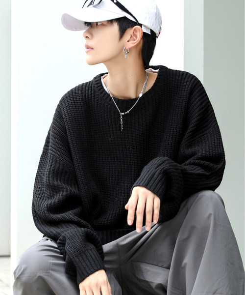 セール】【neos -addictive design-】ビッグシルエット 畦編み