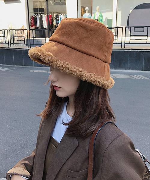 c.u.l（シーユーエル）の「【c.u.l】プードルボアムートンバケットハット cula282（ハット・レディース・ブラック/アイボリー/ブラウン/ベージュ・FREE）」の13枚目の写真