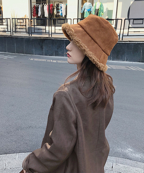 c.u.l（シーユーエル）の「【c.u.l】プードルボアムートンバケットハット cula282（ハット・レディース・ブラック/アイボリー/ブラウン/ベージュ・FREE）」の15枚目の写真