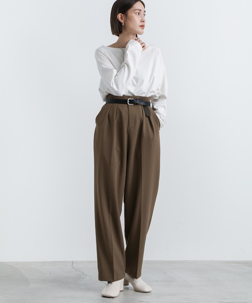 select MOCA（セレクトモカ）の「ノーカラーベルトデザインセットアップ（セットアップ・レディース・チャコールグレー/ブラウン/ライトベージュ・SMALL/MEDIUM）」の12枚目の写真