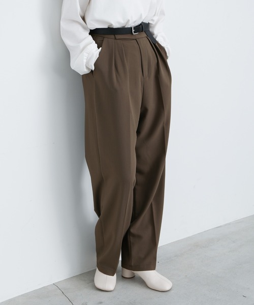 select MOCA（セレクトモカ）の「ノーカラーベルトデザインセットアップ（セットアップ・レディース・チャコールグレー/ブラウン/ライトベージュ・SMALL/MEDIUM）」の11枚目の写真