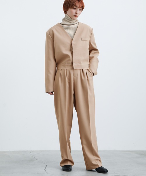 select MOCA（セレクトモカ）の「ノーカラーベルトデザインセットアップ（セットアップ・レディース・チャコールグレー/ブラウン/ライトベージュ・SMALL/MEDIUM）」の14枚目の写真