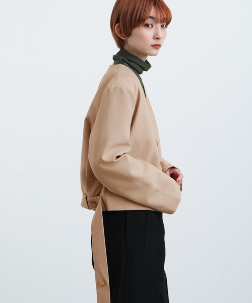 select MOCA（セレクトモカ）の「ノーカラーベルトデザインセットアップ（セットアップ・レディース・チャコールグレー/ブラウン/ライトベージュ・SMALL/MEDIUM）」の20枚目の写真