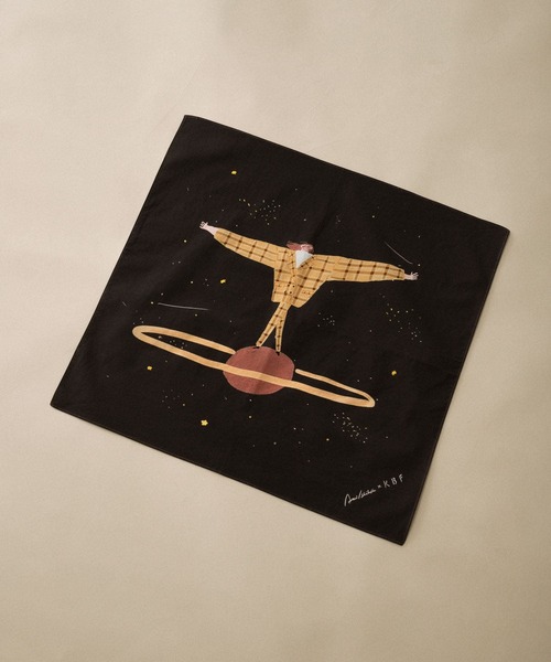 KBF（ケイビーエフ）の「Aki Ishibashiコラボハンカチ（バンダナ/スカーフ・レディース・ブラック/アイボリー/ミント・ONE）」の3枚目の写真