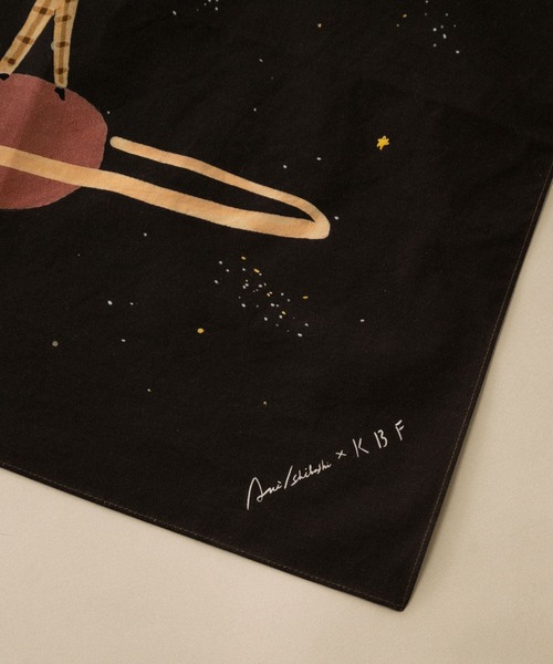 KBF（ケイビーエフ）の「Aki Ishibashiコラボハンカチ（バンダナ/スカーフ・レディース・ブラック/アイボリー/ミント・ONE）」の4枚目の写真