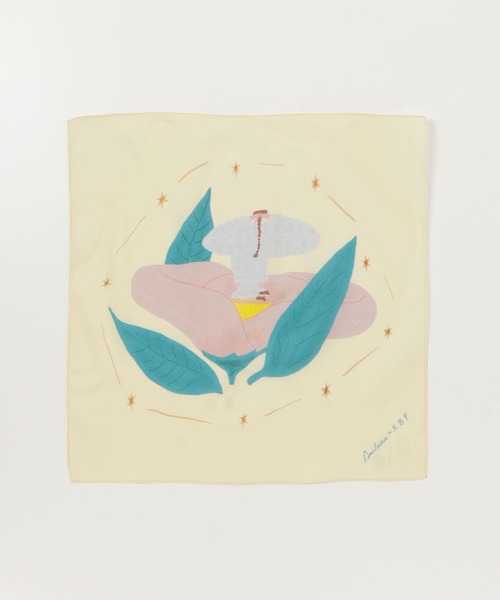 KBF（ケイビーエフ）の「Aki Ishibashiコラボハンカチ（バンダナ/スカーフ・レディース・ブラック/アイボリー/ミント・ONE）」の8枚目の写真