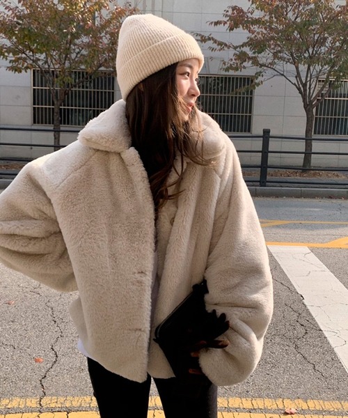 Doula Doula（ドゥーラドゥーラ）の「リバーシブルボアジャケット（ブルゾン・レディース・ネイビー/オフホワイト・FREE）」の13枚目の写真