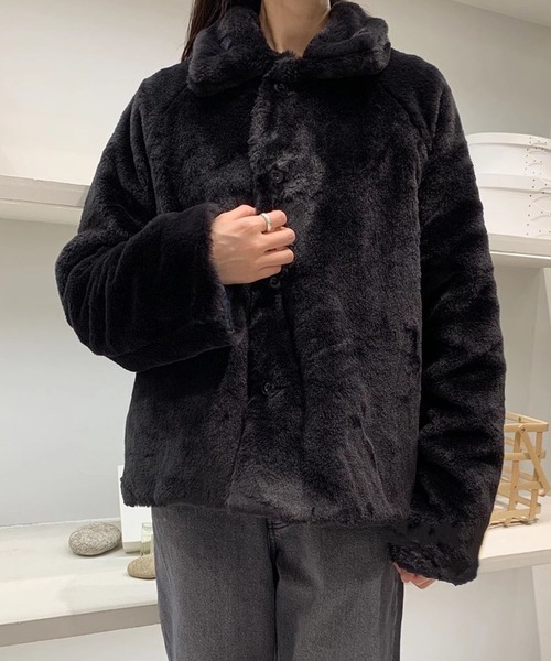 Doula Doula（ドゥーラドゥーラ）の「リバーシブルボアジャケット（ブルゾン・レディース・ネイビー/オフホワイト・FREE）」の14枚目の写真