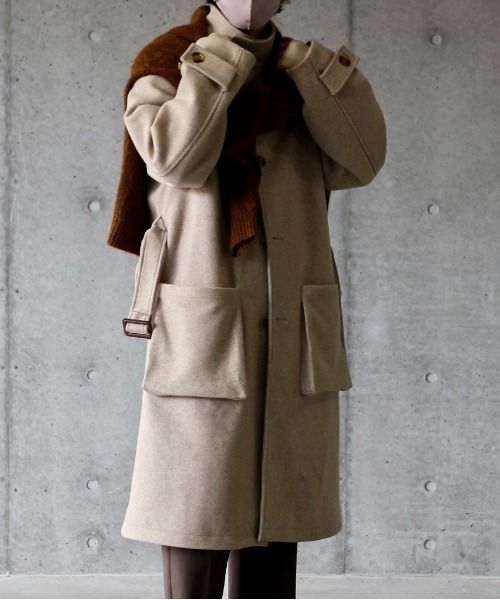 y/m by れぽすけ（イムバイレポスケ）の「ビッグポケットスタンドカラーコート（その他アウター・メンズ・ブラック/ベージュ・MEDIUM/LARGE）」の20枚目の写真