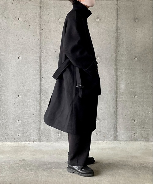 y/m by れぽすけ（イムバイレポスケ）の「ビッグポケットスタンドカラーコート（その他アウター・メンズ・ブラック/ベージュ・MEDIUM/LARGE）」の9枚目の写真